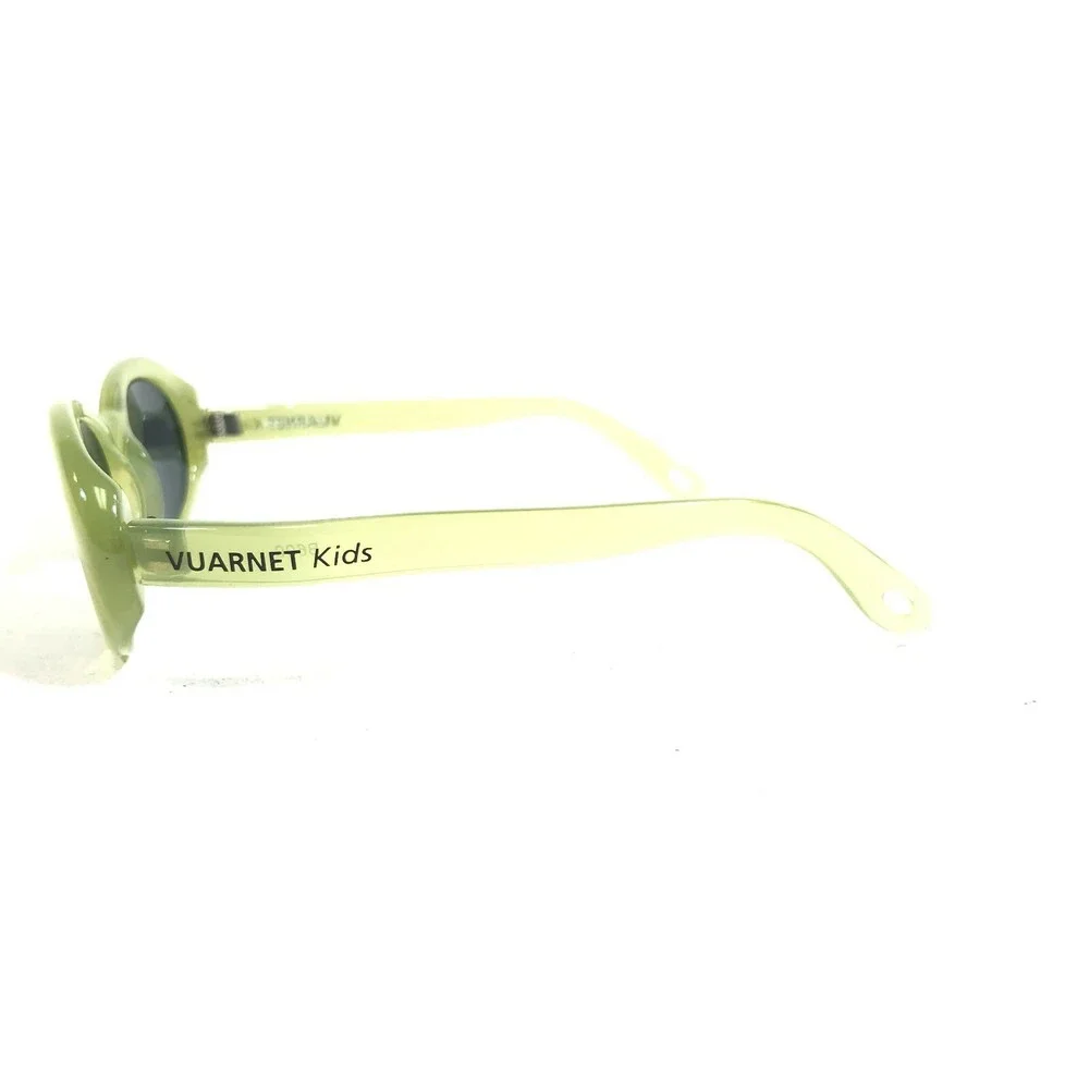 Vaurnet Kids Sunglasses POUILLOUX B600 Clear Green Round Frames with Blue Lenses